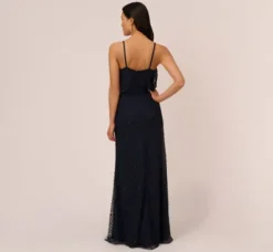 Adrianna Papell Wedding Guest Dresses|Formal Dresses*Art Deco Beaded Blouson Gown In Navy Black