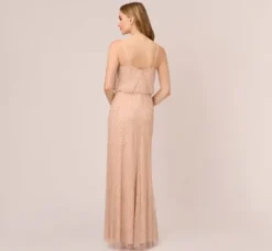 Adrianna Papell Wedding Guest Dresses|Formal Dresses*Art Deco Beaded Blouson Gown In