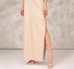 Adrianna Papell Wedding Guest Dresses|Formal Dresses*Asymmetrical Column Gown With Ruffle Details In