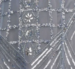 Adrianna Papell Wedding Guest Dresses|Formal Dresses*Beaded Ball Gown With Cape Sleeves In Vintage Blue
