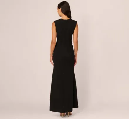 Adrianna Papell Wedding Guest Dresses|Formal Dresses*Beaded Crepe Long Dress In