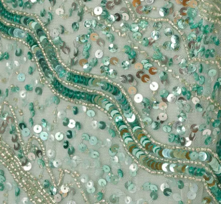 Adrianna Papell Wedding Guest Dresses|Petite-Friendly*Beaded Faux Wrap Dress With Sheer Cap Sleeves In Icy Sage