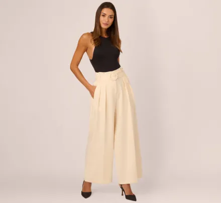 Adrianna Papell Pants & Skirts|Co-Ord Sets*Belted Wide Leg Pants With Pockets In