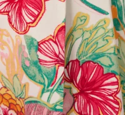 Adrianna Papell Jumpsuits|Day Dresses*Bright Floral Print Button Up Romper With Belted Waist In Pink-Green Multi