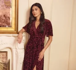 Adrianna Papell Wedding Guest Dresses|Ap Exclusives*Burnout Velvet Maxi Dress In
