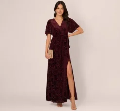 Adrianna Papell Wedding Guest Dresses|Ap Exclusives*Burnout Velvet Maxi Dress In