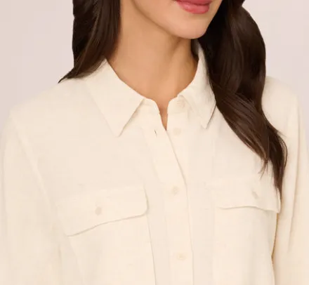 Adrianna Papell Tops & Blouses|Co-Ord Sets*Button Up Utility Top With Pockets In