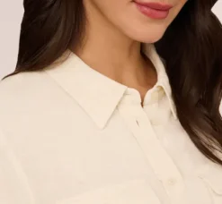 Adrianna Papell Tops & Blouses|Co-Ord Sets*Button Up Utility Top With Pockets In