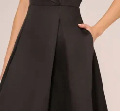 Adrianna Papell Wedding Guest Dresses|Day Dresses*Cap Sleeve Mikado Midi Dress With High Low Skirt In