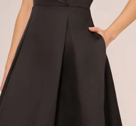 Adrianna Papell Wedding Guest Dresses|Day Dresses*Cap Sleeve Mikado Midi Dress With High Low Skirt In
