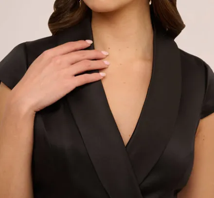 Adrianna Papell Wedding Guest Dresses|Day Dresses*Cap Sleeve Mikado Midi Dress With High Low Skirt In
