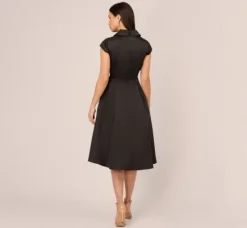 Adrianna Papell Wedding Guest Dresses|Day Dresses*Cap Sleeve Mikado Midi Dress With High Low Skirt In