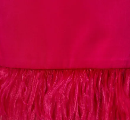 Adrianna Papell Wedding Guest Dresses*Charmeuse Tuxedo Short Sheath Cocktail Dress With Feather Trim In Bright Rose