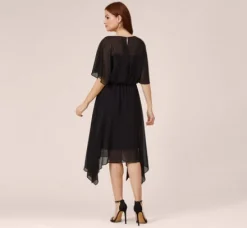 Adrianna Papell Wedding Guest Dresses|Day Dresses*Chiffon Blouson Midi Dress With Flutter Sleeves In