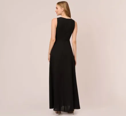 Adrianna Papell Jumpsuits|Day Dresses*Colorblock Jumpsuit With Skirt Overlay In Black Ivory