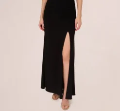 Adrianna Papell Wedding Guest Dresses|Formal Dresses*Colorblock Mermaid Gown With Pleated Details In Black Ivory