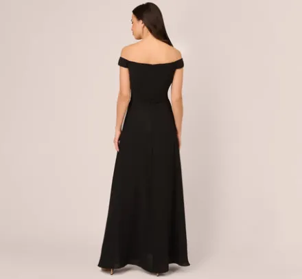 Adrianna Papell Jumpsuits|Day Dresses*Colorblock Off The Shoulder Wide Leg Jumpsuit In Black Ivory