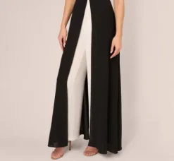 Adrianna Papell Jumpsuits|Day Dresses*Colorblock Off The Shoulder Wide Leg Jumpsuit In Black Ivory