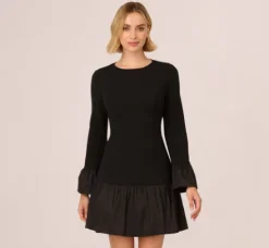 Adrianna Papell Wedding Guest Dresses|Day Dresses*Crepe And Taffeta Drop Waist Short Dress In