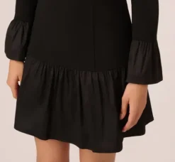 Adrianna Papell Wedding Guest Dresses|Day Dresses*Crepe And Taffeta Drop Waist Short Dress In