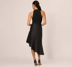 Adrianna Papell Wedding Guest Dresses|Petite-Friendly*Crepe Combo Taffeta Dress In