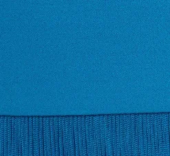 Adrianna Papell Wedding Guest Dresses*Crepe Fringe Dress With Double Spaghetti Straps And V Back In Deep Cerulean