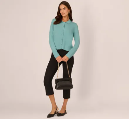 Adrianna Papell Tops & Blouses|Sweaters*Crochet Trim Button Down Cardigan Sweater In
