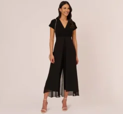 Adrianna Papell Jumpsuits|Day Dresses*Cropped Jumpsuit With Pintuck Bodice In