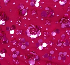 Adrianna Papell Wedding Guest Dresses|Formal Dresses*3D Floral Hand-Beaded One-Shoulder Long Column Gown In Hot Orchid