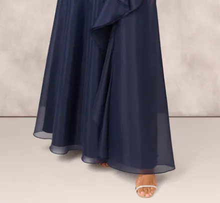 Adrianna Papell Wedding Guest Dresses|Formal Dresses*Draped Organza One Shoulder Ballgown In