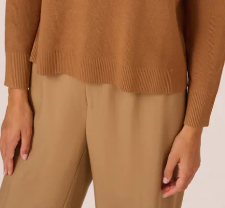Adrianna Papell Tops & Blouses|Sweaters*Drop Shoulder Boat Neck Color Blocked Sweater In Bluemoon Htdkoatmealblockmulti
