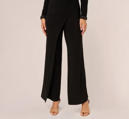 Adrianna Papell Jumpsuits*Embellished Jersey Jumpsuit With Asymmetric Neck In