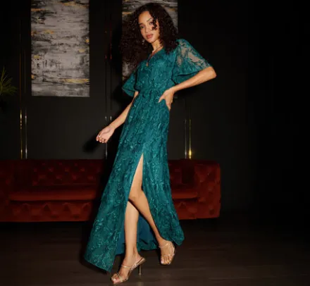 Adrianna Papell Wedding Guest Dresses|Ap Exclusives*Embroidered Lace Maxi Dress In