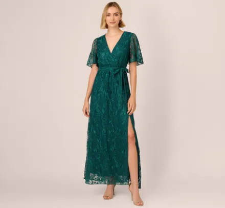 Adrianna Papell Wedding Guest Dresses|Ap Exclusives*Embroidered Lace Maxi Dress In