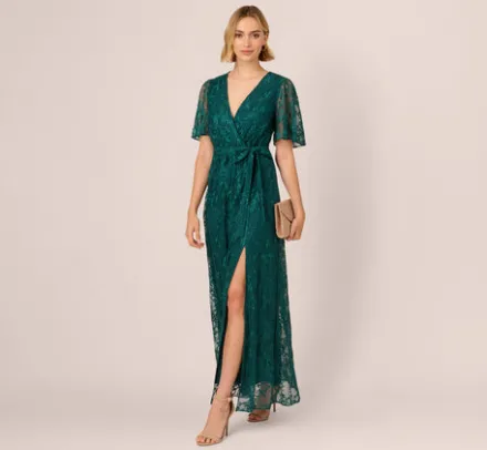 Adrianna Papell Wedding Guest Dresses|Ap Exclusives*Embroidered Lace Maxi Dress In