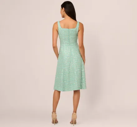 Adrianna Papell Wedding Guest Dresses|Petite-Friendly*Fit And Flare Sequin Boucle Dress In