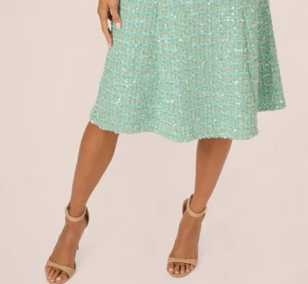 Adrianna Papell Wedding Guest Dresses|Petite-Friendly*Fit And Flare Sequin Boucle Dress In
