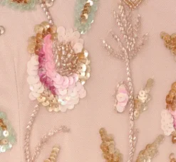 Adrianna Papell Wedding Guest Dresses|Formal Dresses*Floral Beaded Tiered Gown With Ruffle Details In Pink Multi