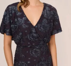 Adrianna Papell Wedding Guest Dresses|Formal Dresses*Floral Burnout Velvet Long Blouson Gown In