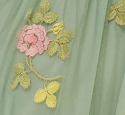 Adrianna Papell Wedding Guest Dresses|Ap Exclusives*Floral Embroidered Maxi Dress With Sheer Flutter Sleeves In Sage Multi