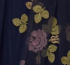 Adrianna Papell Wedding Guest Dresses|Ap Exclusives*Floral Embroidered Maxi Dress With Sheer Flutter Sleeves In Navy Multi