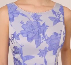 Adrianna Papell Wedding Guest Dresses|Day Dresses*Floral Jacquard Fit And Flare Dress With Midi Skirt In Peri Cruise