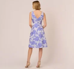 Adrianna Papell Wedding Guest Dresses|Day Dresses*Floral Jacquard Fit And Flare Dress With Midi Skirt In Peri Cruise