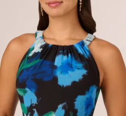 Adrianna Papell Jumpsuits|Day Dresses*Floral Print Chiffon Cropped Jumpsuit With Wide Legs In Black Multi
