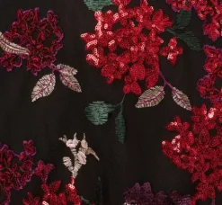Adrianna Papell Wedding Guest Dresses|Grandmother Of The Bride & Groom*Floral Sequin Ankle Dress In Black Multi