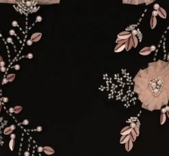 Adrianna Papell Wedding Guest Dresses|Formal Dresses*Flutter Sleeve Crepe Gown With Floral Sequin Beading In Black Blush Multi