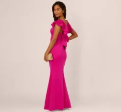 Adrianna Papell Wedding Guest Dresses|Formal Dresses*Flutter Sleeve Mermaid Gown In