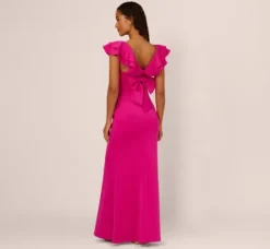 Adrianna Papell Wedding Guest Dresses|Formal Dresses*Flutter Sleeve Mermaid Gown In