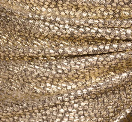 Adrianna Papell Wedding Guest Dresses|Day Dresses*Foil Knit Faux Wrap Dress With Long Sleeves In Light Gold