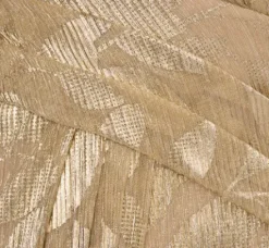 Adrianna Papell Wedding Guest Dresses|Formal Dresses*Foil Leaf Short Sleeve Gown With Draped Details In Champagne Gold